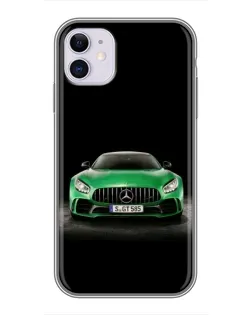 Чехол для iPhone 11 с картинкой «Mercedes — неоновый лого»