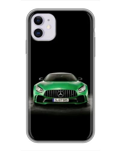 Чехол для iPhone 11 с картинкой «Mercedes — неоновый лого» Чехол для iPhone 11 с картинкой «Mercedes — неоновый лого»