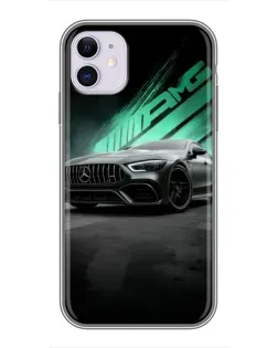 Чехол для iPhone 11 с картинкой «Темный Mercedes AMG»