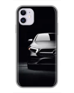 Чехол для iPhone 11 с картинкой «Свет фар Mercedes»