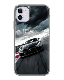 Чехол для iPhone 11 с картинкой «Гоночный Mercedes AMG»