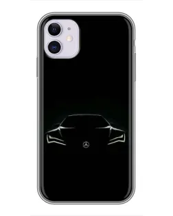 Чехол для iPhone 11 с картинкой «Mercedes — силуэт авто»