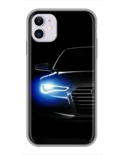Чехол для iPhone 11 с картинкой «Неоновый взгляд Audi»