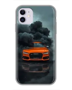 Чехол для iPhone 11 с картинкой «Audi в облаках дыма»