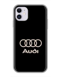 Чехол для iPhone 11 с картинкой «Audi — золотой логотип»