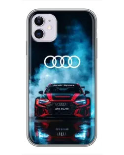 Чехол для iPhone 11 с картинкой «Audi Sport — неон»