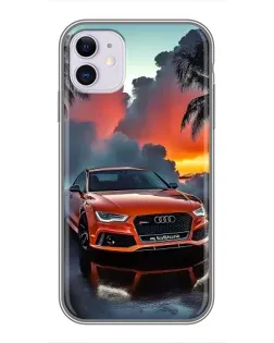 Чехол для iPhone 11 с картинкой «Audi — закат»