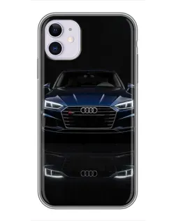 Чехол для iPhone 11 с картинкой «Audi — ночное отражение»