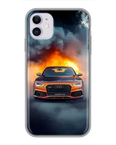 Чехол для iPhone 11 с картинкой «Audi в огненном дыму» Чехол для iPhone 11 с картинкой «Audi в огненном дыму»