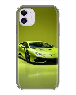Чехол для iPhone 11 с картинкой «Салатовый Lamborghini Huracan»