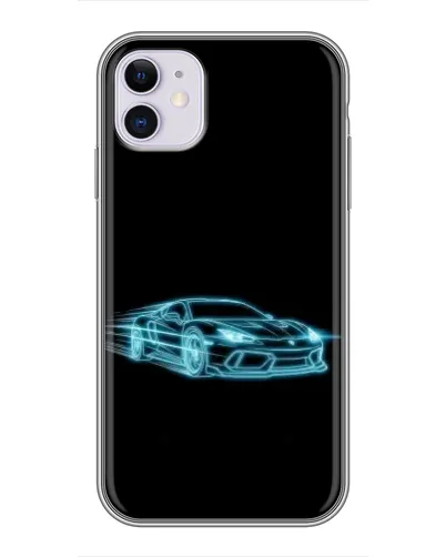 Чехол для iPhone 11 с картинкой «Неоновый контур Lamborghini»