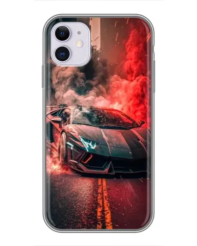 Чехол для iPhone 11 с картинкой «Lamborghini красный дым»