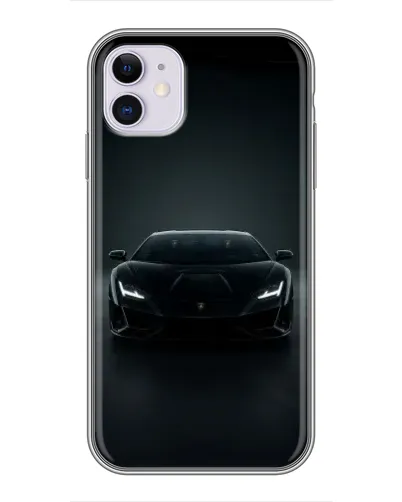 Чехол для iPhone 11 с картинкой «Черный Lamborghini Aventador»