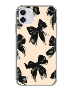 Чехол для iPhone 11 с картинкой «Паттерн черные банты»