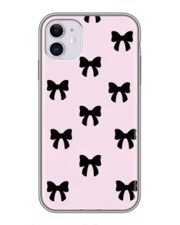 Чехол для iPhone 11 с картинкой «Черные банты Coquette»