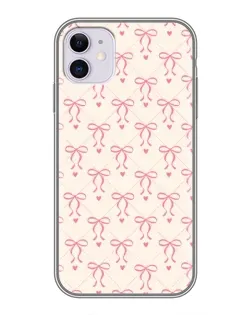 Чехол для iPhone 11 с картинкой «Розовые бантики Coquette»