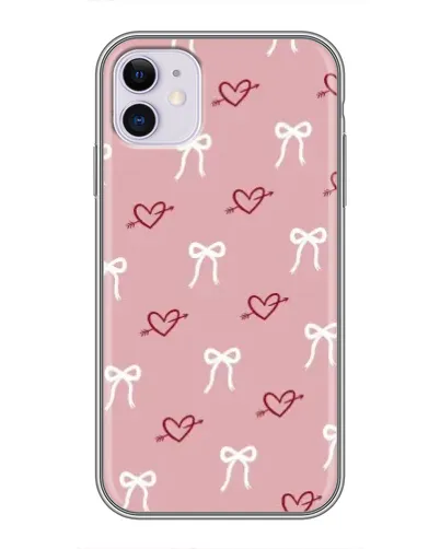 Чехол для iPhone 11 с картинкой «Сердца и банты» Чехол для iPhone 11 с картинкой «Сердца и банты»