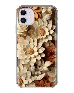 Чехол для iPhone 11 с картинкой «Бежевый флористический декор»