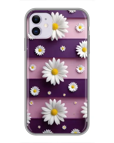 Чехол для iPhone 11 с картинкой «Ромашки на фиолетовом» Чехол для iPhone 11 с картинкой «Ромашки на фиолетовом»