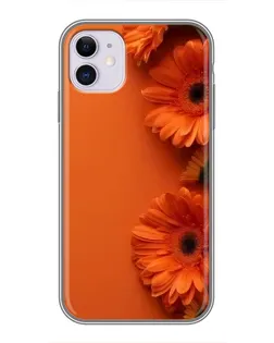 Чехол для iPhone 11 с картинкой «Оранжевые герберы»