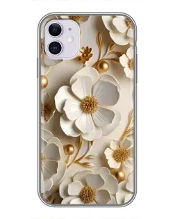 Чехол для iPhone 11 с картинкой «Белие бумажние  цвети»