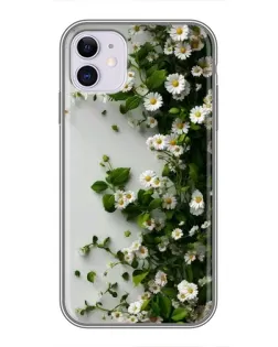 Чехол для iPhone 11 с картинкой «Ветка мелких белых цветов»