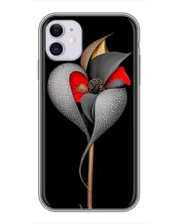 Чехол для iPhone 11 с картинкой «Серебряный фантазийный цветок»