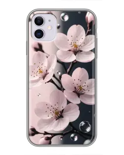 Чехол для iPhone 11 с картинкой «Нежная сакура и капли»