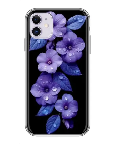 Чехол для iPhone 11 с картинкой «Фиолетовые цветы с росою» Чехол для iPhone 11 с картинкой «Фиолетовые цветы с росою»