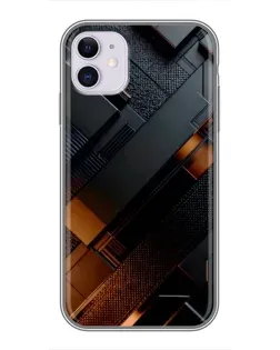 Чехол для iPhone 11 с картинкой «Черные геометрические блоки»
