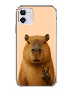 Чехол для iPhone 11 с картинкой «Капибара виктория»