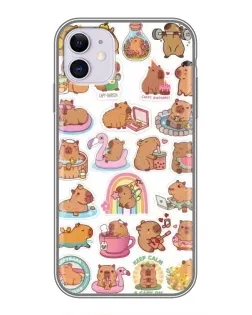 Чехол для iPhone 11 с картинкой «Капибары набор»
