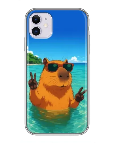 Чехол для iPhone 11 с картинкой «Морская капибара» Чехол для iPhone 11 с картинкой «Морская капибара»