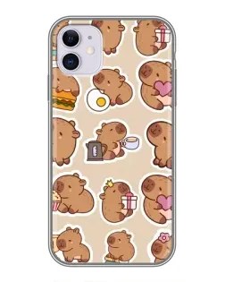 Чехол для iPhone 11 с картинкой «Капибары паттерн»