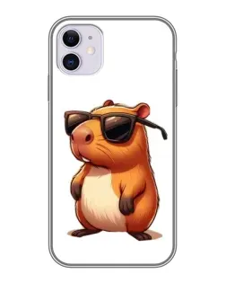 Чехол для iPhone 11 с картинкой «Капибара в очках»