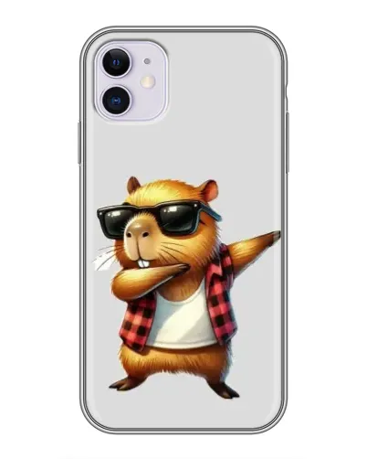 Чехол для iPhone 11 с картинкой «Капибара рэпер даб» Чехол для iPhone 11 с картинкой «Капибара рэпер даб»