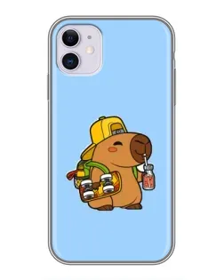 Чехол для iPhone 11 с картинкой «Капибара на скейте»