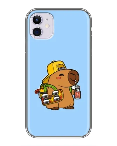 Чехол для iPhone 11 с картинкой «Капибара на скейте» Чехол для iPhone 11 с картинкой «Капибара на скейте»