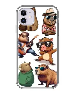 Чехол для iPhone 11 с картинкой «Крутые капибары музыканты»