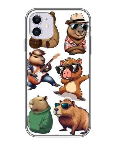 Чехол для iPhone 11 с картинкой «Крутые капибары музыканты» Чехол для iPhone 11 с картинкой «Крутые капибары музыканты»