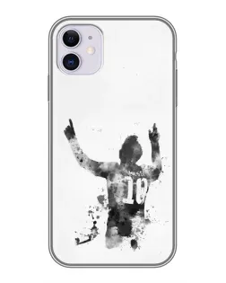 Чехол для iPhone 11 с картинкой «Черно-белый силуэт Месси» Чехол для iPhone 11 с картинкой «Черно-белый силуэт Месси»