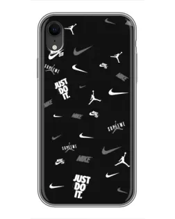 Чехол для iPhone Xr с картинкой «Nike Black Pattern»