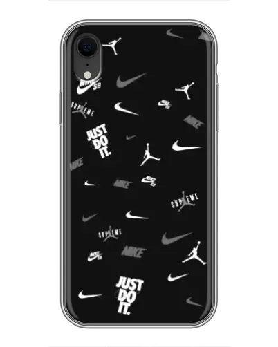Чехол для iPhone Xr с картинкой «Nike Black Pattern» Чехол для iPhone Xr с картинкой «Nike Black Pattern»