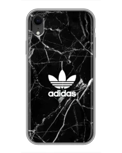 Чехол для iPhone Xr с картинкой «Белый мрамор Adidas»