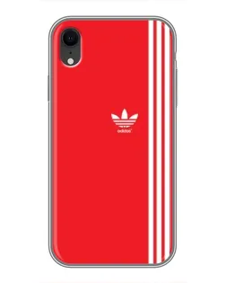 Чехол для iPhone Xr с картинкой «Красный минимализм Adidas»