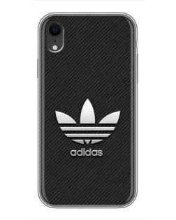 Чехол для iPhone Xr с картинкой «Adidas Карбоновая текстура»