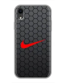 Чехол для iPhone Xr с картинкой «Nike — карбоновая сетка» Чехол для iPhone Xr с картинкой «Nike — карбоновая сетка»