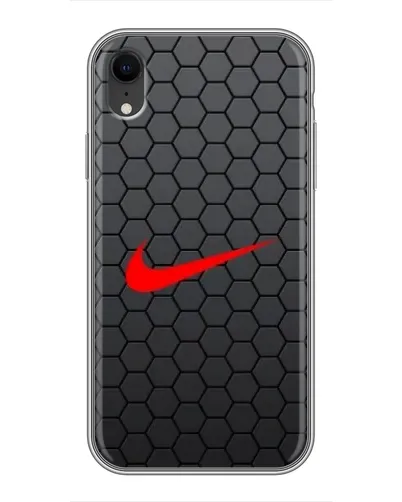 Чехол для iPhone Xr с картинкой «Nike — карбоновая сетка» Чехол для iPhone Xr с картинкой «Nike — карбоновая сетка»