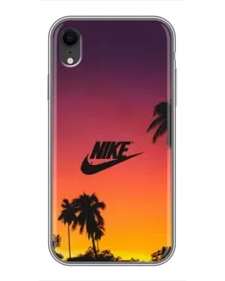 Чехол для iPhone Xr с картинкой «Nike на закате солнца»