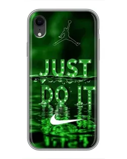 Чехол для iPhone Xr с картинкой «Зеленый неоновый Nike»